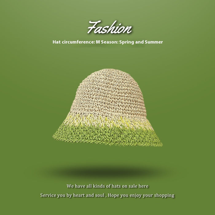 Beach Green Sun Hat Female Summer Foldable