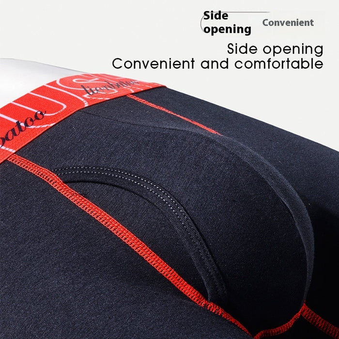 Boxers longs pour hommes, en coton, coupe ample et anti-friction