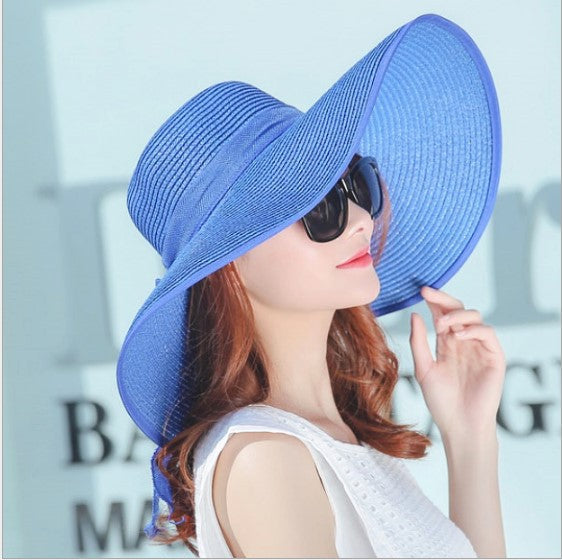 Hat Female Summer Tide Straw Hat Foldable Beach Hat Sun Hat Sun Protection