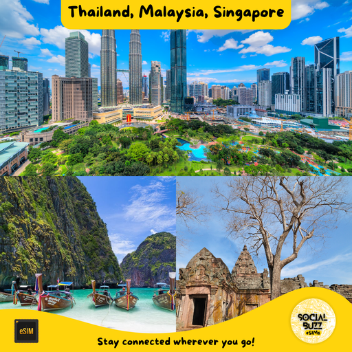 Tailandia Malasia Singapur Plan de datos de Internet eSIM 
