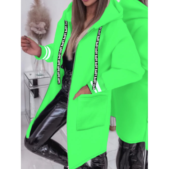 Women'S Elegant Hooded Zip-Up Jacket