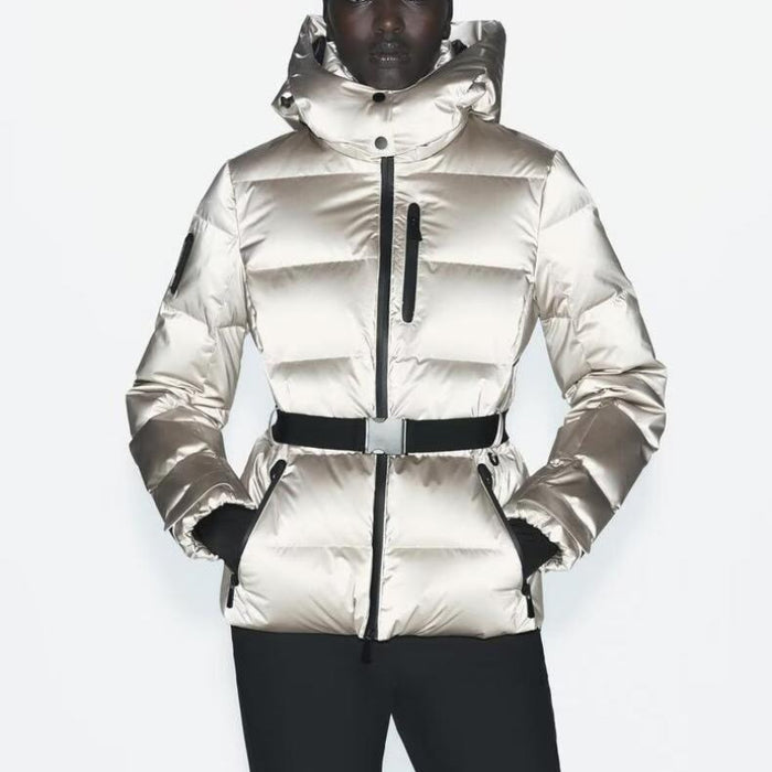 Combinaison de ski avec ceinture et veste chaude en coton à col montant