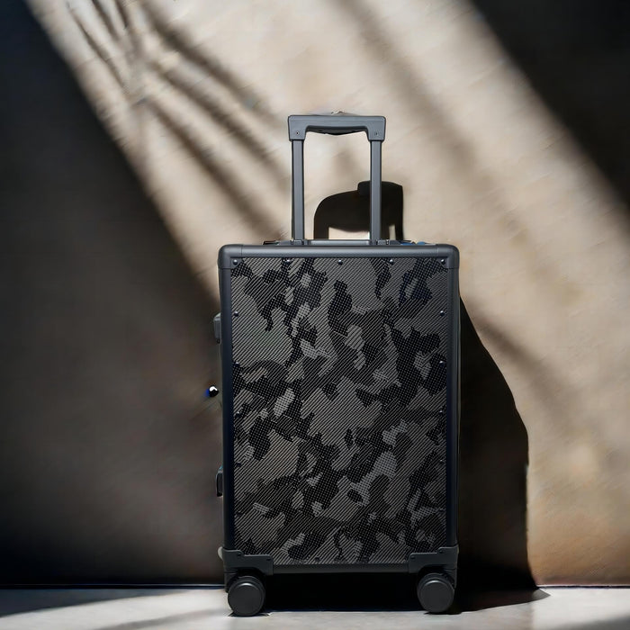 Valise en fibre de carbone avec cadre en aluminium, bagage roulant professionnel de grande capacité