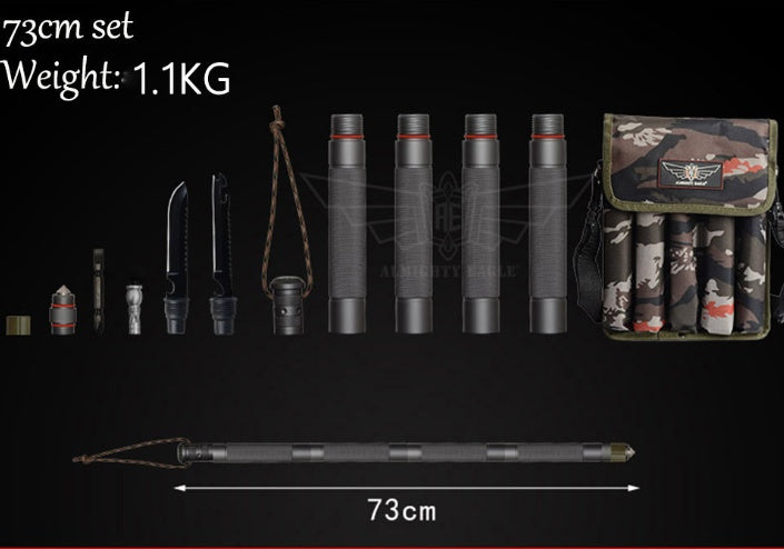 Bâton de marche multifonctionnel pour la randonnée et le camping, idéal pour la défense en extérieur et la pratique du sport en plein air.