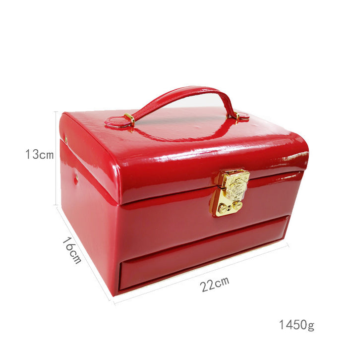 Boîte à bijoux portable de voyage avec organisateur pour boucles d'oreilles, bagues et colliers