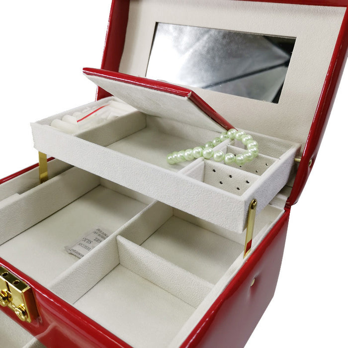 Boîte à bijoux portable de voyage avec organisateur pour boucles d'oreilles, bagues et colliers