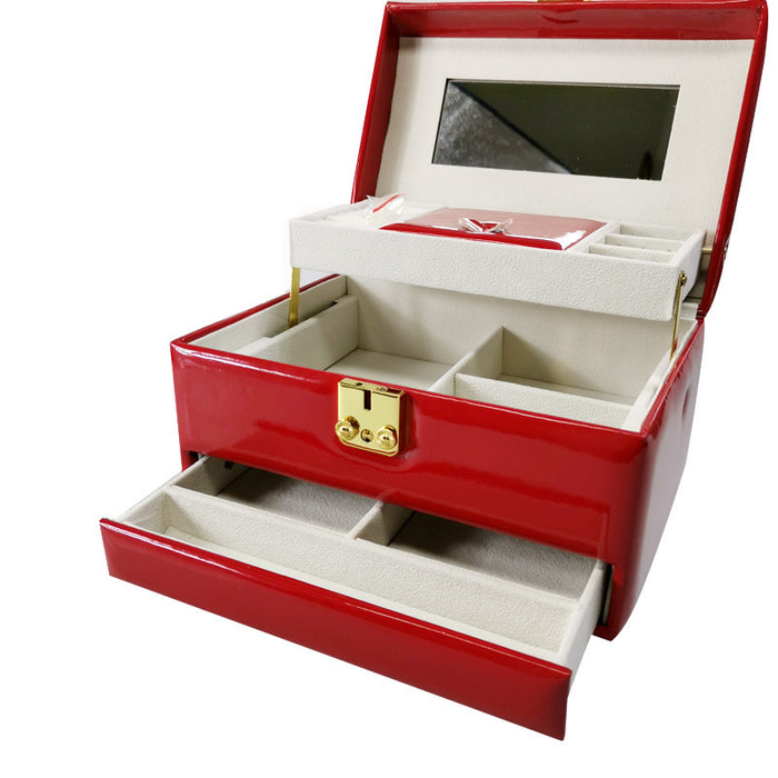 Boîte à bijoux portable de voyage avec organisateur pour boucles d'oreilles, bagues et colliers