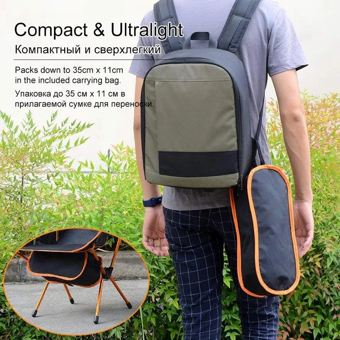 Silla plegable ultraligera de viaje, superdura, de alta capacidad, para acampar al aire libre, portátil, para playa, senderismo, picnic, herramientas de pesca, silla