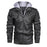 Men'S Jacket Coat Leather Pu Removable C Ap