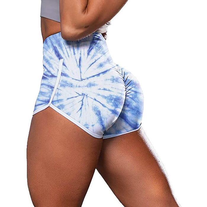 Short de sport décontracté pour femme, imprimé camouflage tie-dye, taille haute