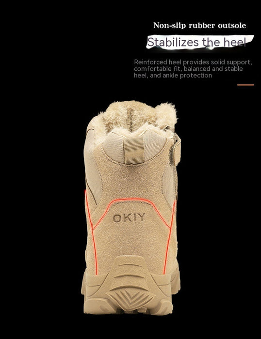 Botas de invierno para hombre, para acampar, combate, militares, con forro polar, cálidas, para nieve, escalada, calzado de entrenamiento