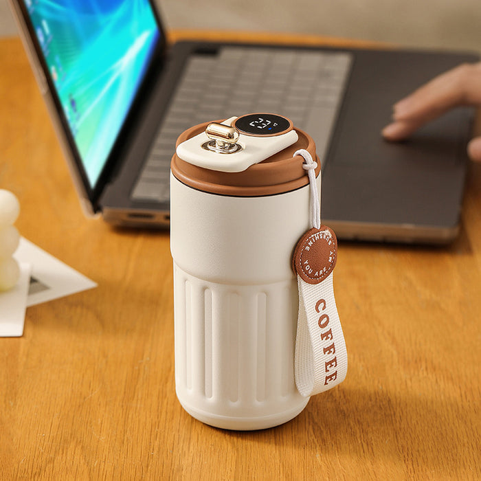 Bouteille isotherme numérique intelligente, tasse à café portable, bouteille d'eau en acier inoxydable, gobelet isotherme pour voiture, garde le froid, bouteille sous vide 450 ml