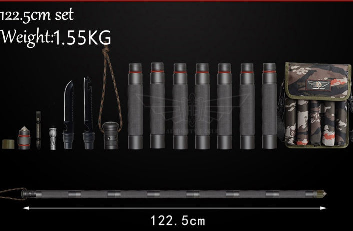 Bâton de marche multifonctionnel pour la randonnée et le camping, idéal pour la défense en extérieur et la pratique du sport en plein air.
