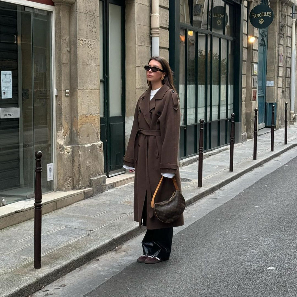 Elegant Wool Long Coat New Casual-style Outerwear