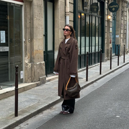 Elegant Wool Long Coat New Casual-style Outerwear