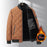 Fashion Rhombic-sewing Design Cotton Coat Winter Warm Thickened Baseball Jacket Casual Solid Color Outwear Clothing For Men