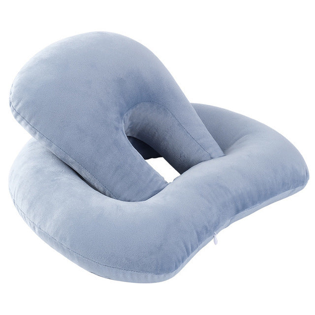 Almohada de escritorio en forma de U para la siesta, soporte para el cuello, cojín para asiento, reposacabezas, almohada de viaje para el cuello con reposabrazos