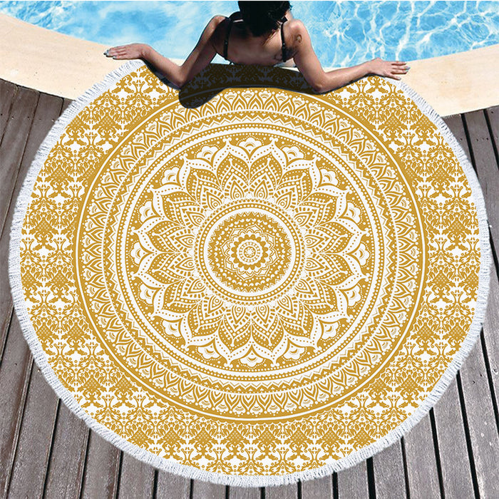 Round Printed Beach Towel Microfiber