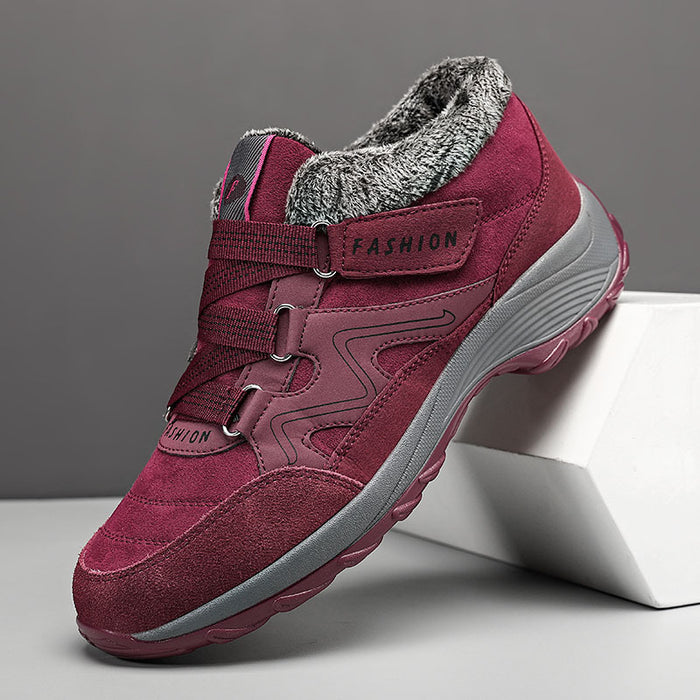 Bottes de neige pour femmes, chaussures thermiques doublées en polaire, grandes tailles, chaussures décontractées portables pour l'extérieur.