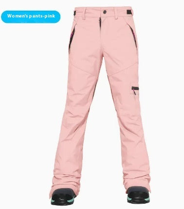 Pantalon de ski imperméable, coupe-vent et thermique, coupe ajustée.