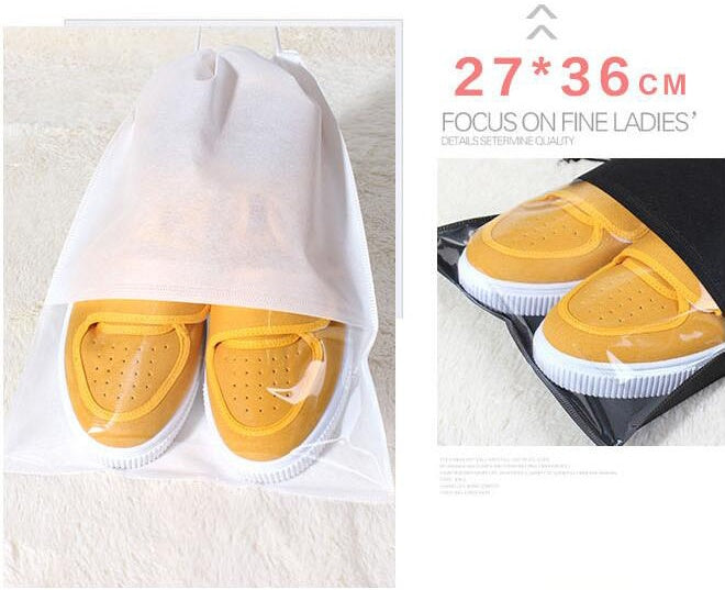 Bolsa impermeable para zapatos de 2 tamaños, bolsa de almacenamiento, bolsa de viaje, bolsa portátil con cordón, organizador, funda, organizador de ropa no tejida 