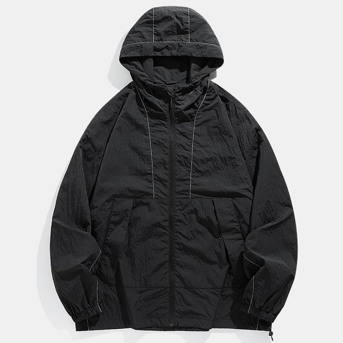 Chaqueta de trabajo con capucha suelta, resistente al viento, impermeable y fresca para exteriores