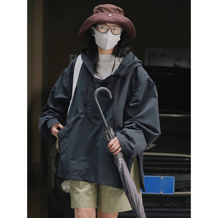 Chaqueta con capucha informal de estilo coreano para mujer, abrigo cortavientos de perfil delgado, estilo urbano, para exteriores, primavera