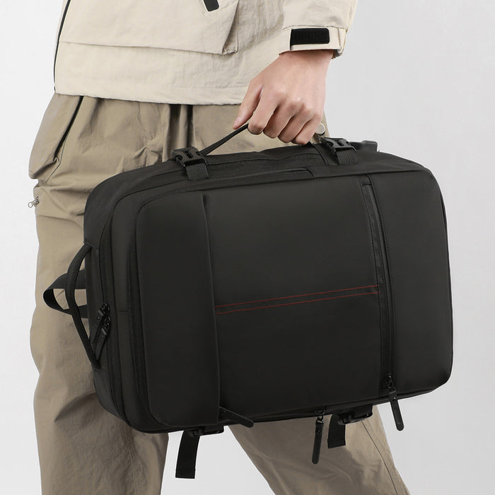 Sac à dos multifonctionnel pour homme, couleur unie, imperméable, grande capacité, idéal pour les voyages.