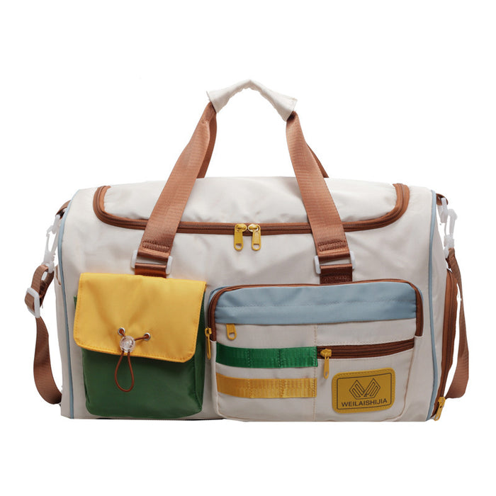 Fashion Color Contrast Multi-pocket Portable Travel Bag
