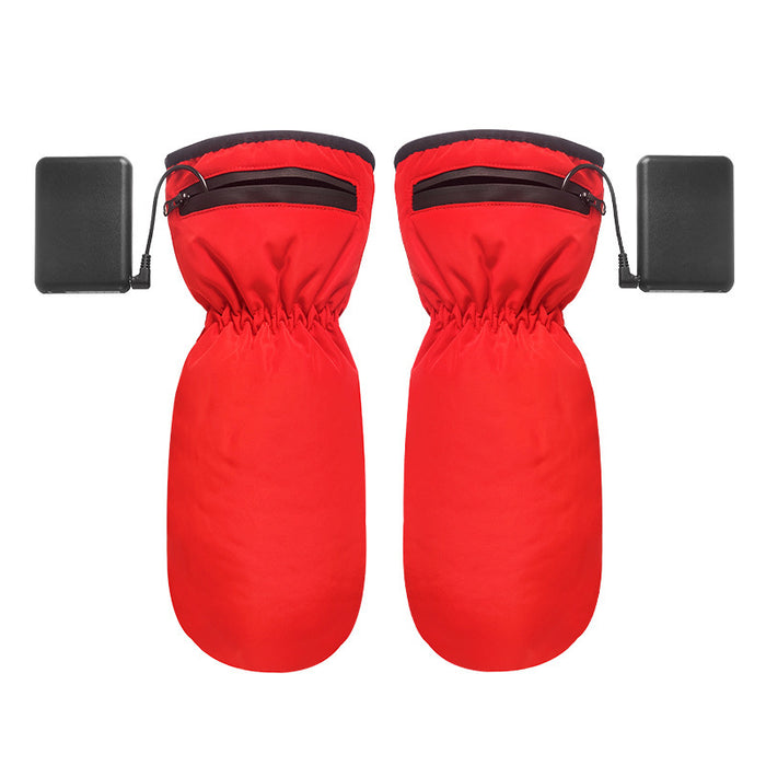 Electrically Heated Gloves Heating Zipper Thermal Windproof Gloves