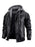 Chaqueta de cuero sintético para hombre, chaqueta de motocicleta, impermeable, a prueba de viento, de PU, estilo bombardero vintage con capucha extraíble 