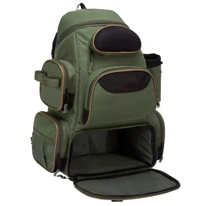 Sac à dos de pêche avec boîte, grande capacité de rangement et imperméable.