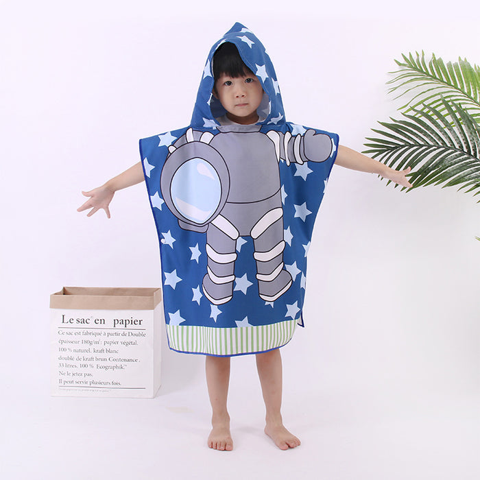 Cape en microfibre pour enfants, serviette de plage double face en velours à séchage rapide