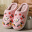 Chaussons en coton chauds et confortables à fleurs colorées, d'intérieur,