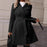 Women's Elegant Lace-up Solid Color Slim-fit Woolen Coat