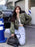 Casual Black Workwear-style Baseball Jacket Short Coat