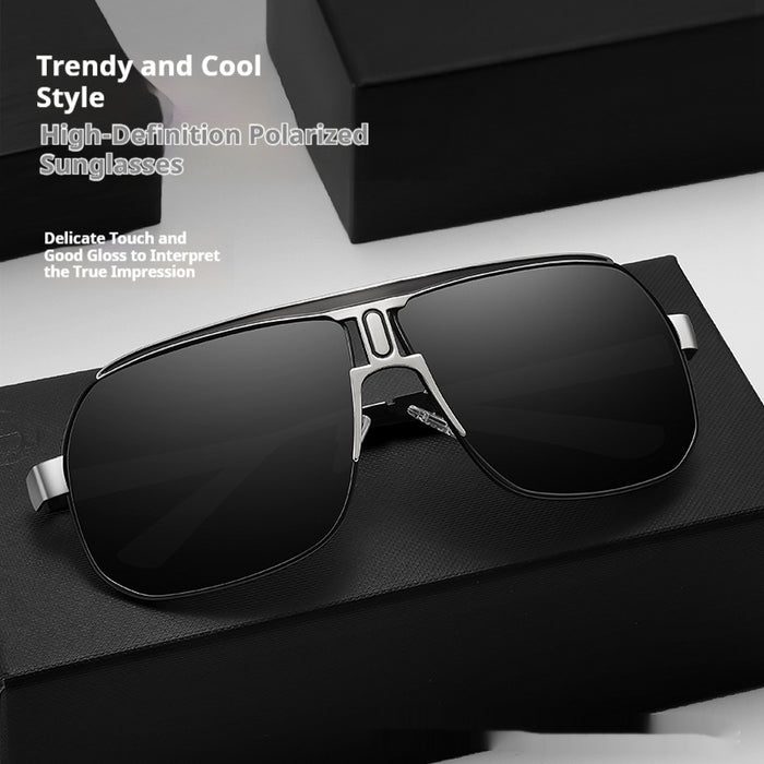 Gafas de sol para hombre, gafas de sol para conducir, montura grande y elegante.