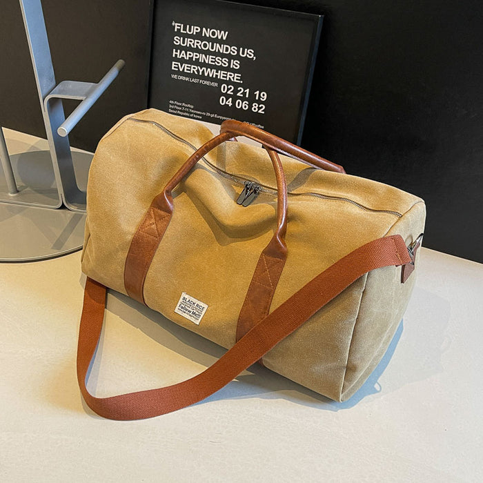 Short Distance Folding One-shoulder Canvas Portable Crossbody Travel Big Bag