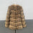 Coat Womens Faux Raccoon Patchwork Synthetic Fur Overcoat