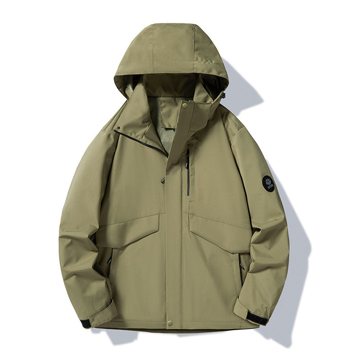 Chaqueta fina, transpirable, impermeable, resistente al viento, desmontable, para senderismo, acampada y montañismo, para primavera y otoño.