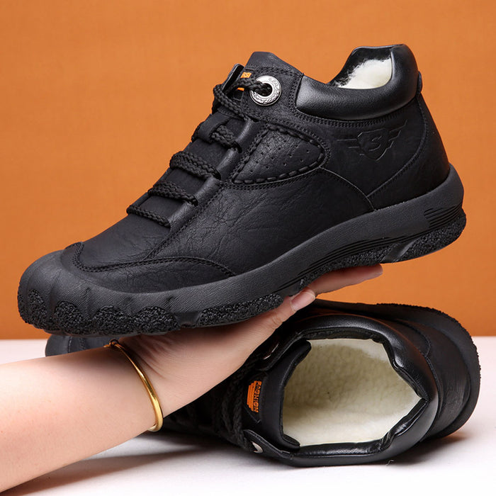 Botas de nieve cálidas, gruesas e informales con forro polar, para exteriores, antideslizantes, para senderismo