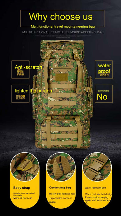 Camouflage Outdoor Mountaineering Backpack