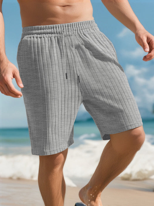 Short de sport à lacets multi-poches pour homme, pantalon de plage rayé