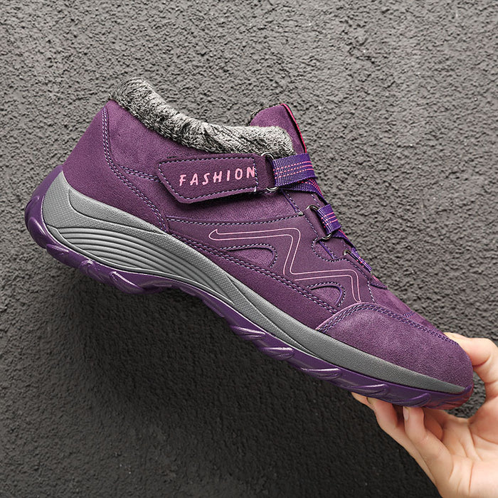 Bottes de neige pour femmes, chaussures thermiques doublées en polaire, grandes tailles, chaussures décontractées portables pour l'extérieur.