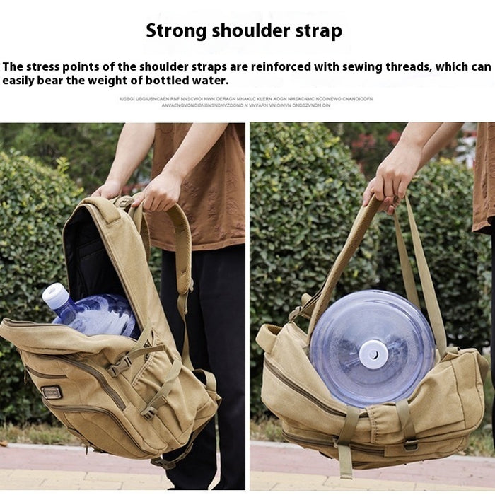 Durable Large Capacity Canvas Backpack Retro Computer Backpack Travel & Outdoor Sports