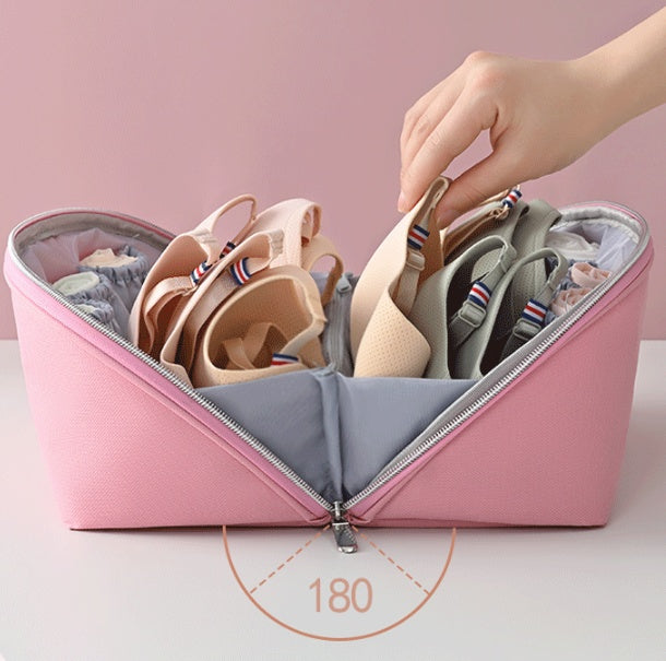 Sac de rangement multifonctionnel pour sous-vêtements, vêtements de voyage, soutien-gorge, chaussettes, pochette de rangement avec séparateurs, sac de lavage