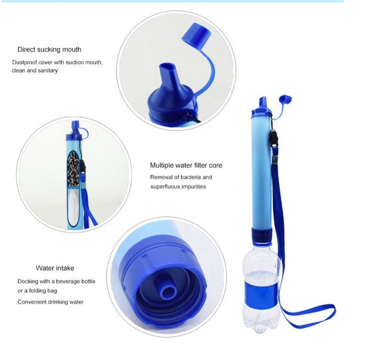 Filtres à eau, pailles pour la randonnée, le camping et les voyages en plein air, outils de survie d'urgence personnels, paille pour l'été