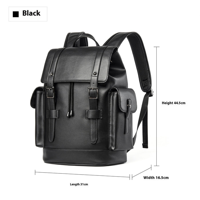 Men's Leather Backpack Large Capacity Business Computer Bag