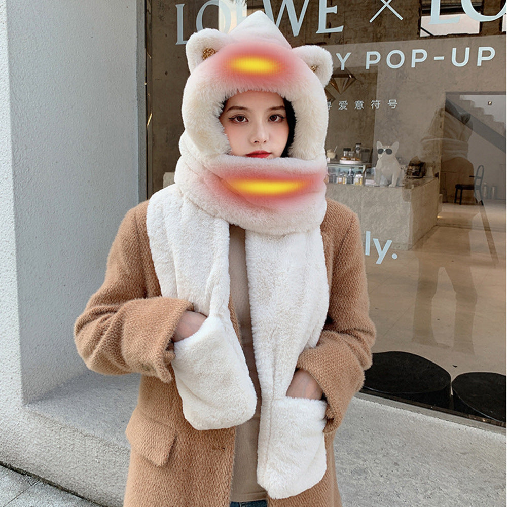 Gorro calefactor USB que mantiene el calor y emite calor