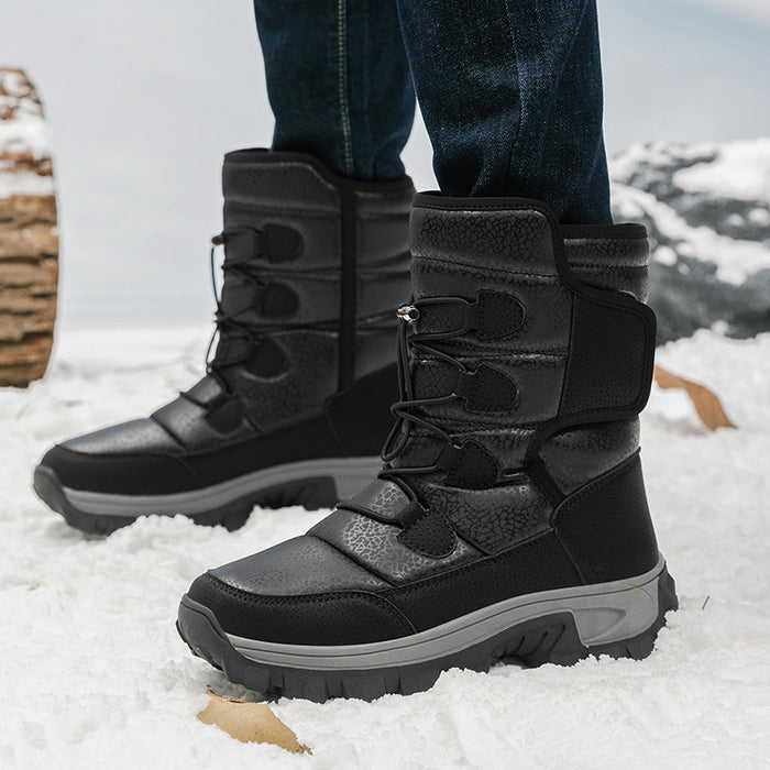 Bottes de neige chaudes doublées en polaire pour hommes et femmes
